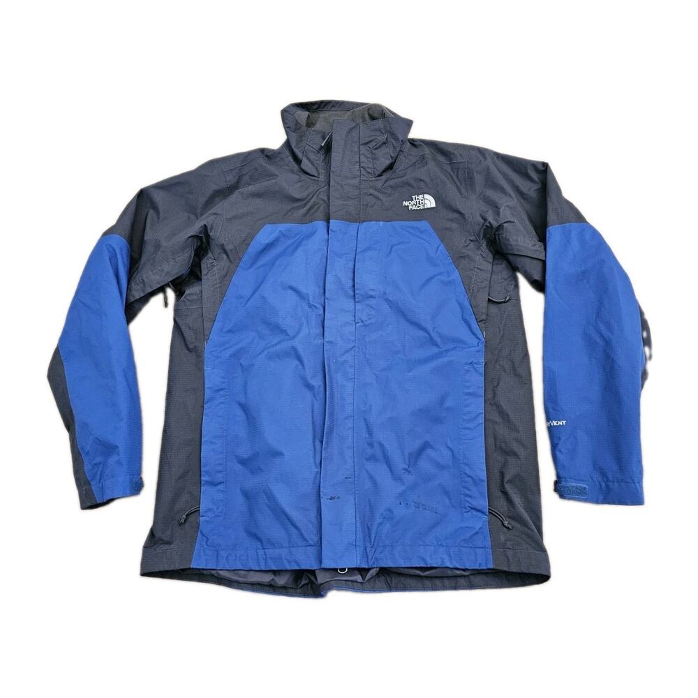 The North Face Hyvent Mens Jacket M Blue Long Sleeve Hooded Full Zip Windbreaker